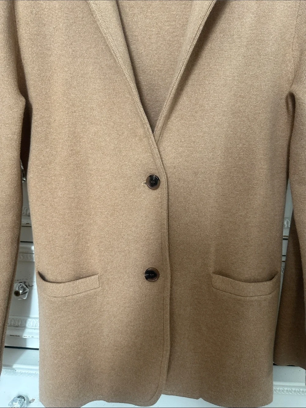 J. Crew Camel Single-Breasted Wool-Blend Blazer